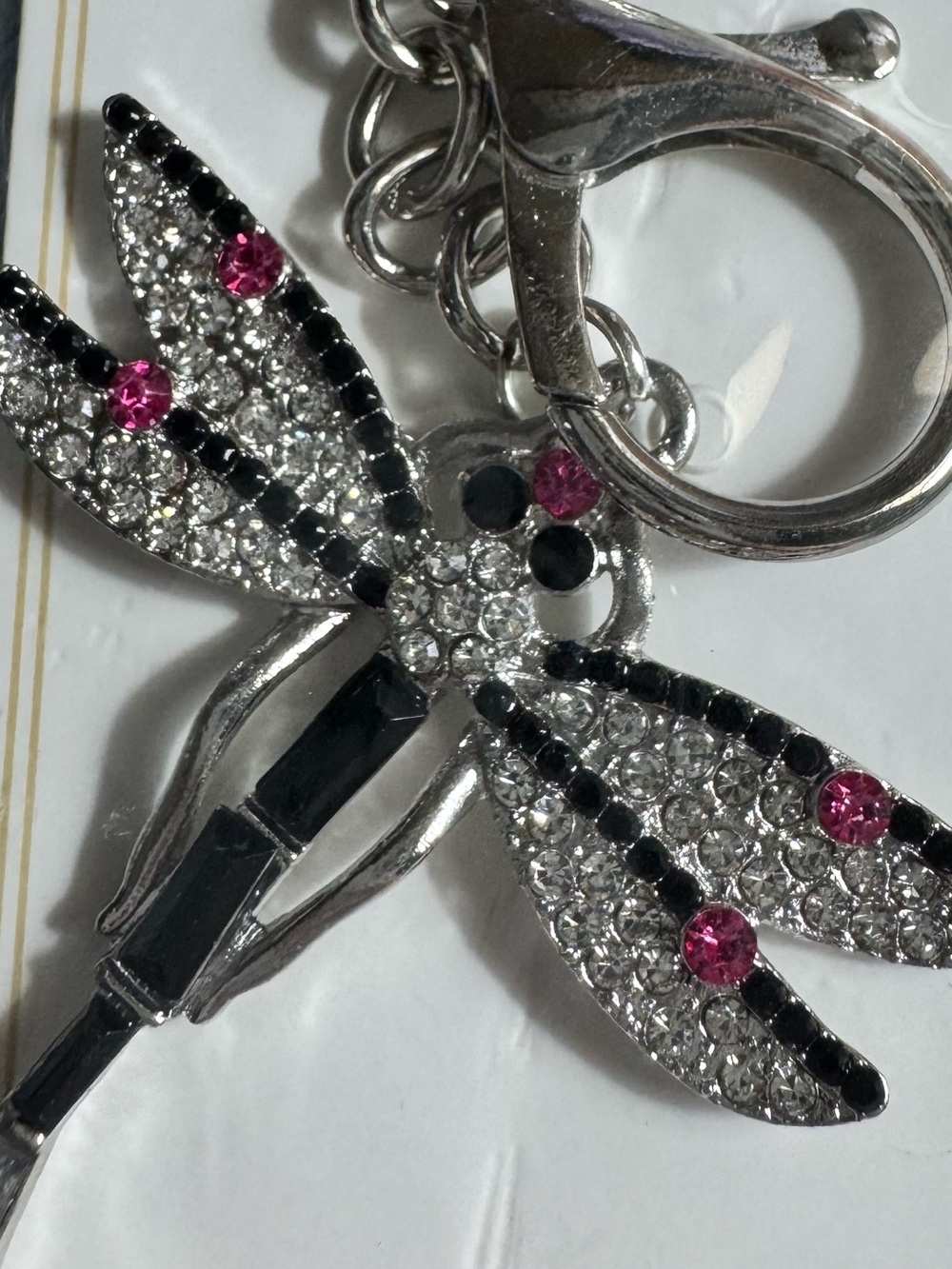 Crystal Dragonfly Keychain or Bag Charm